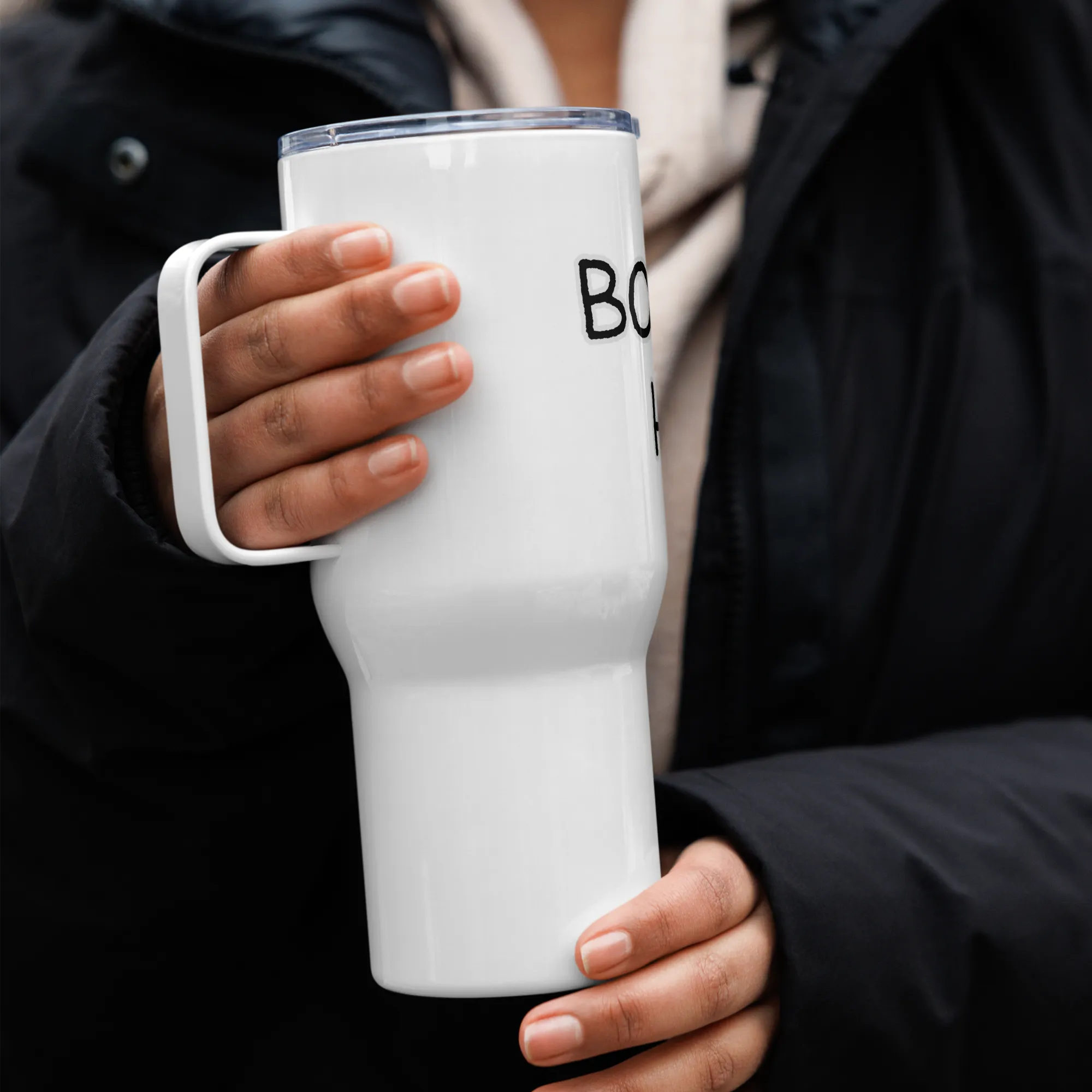 "Tequila Helps" Travel Mug with Handle