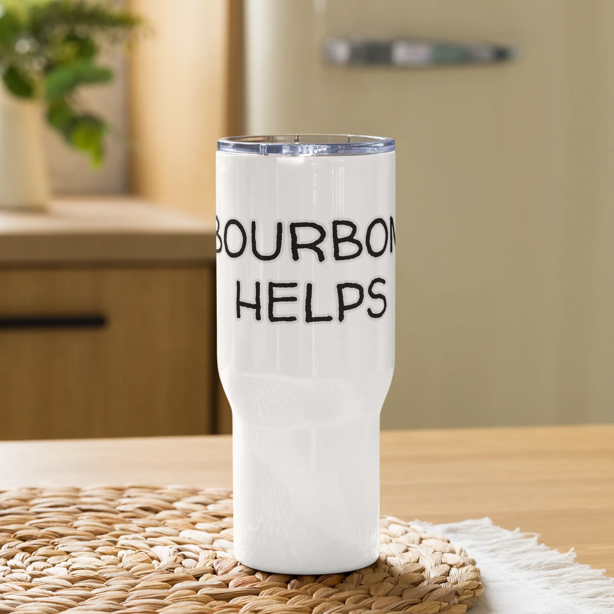 "Tequila Helps" Travel Mug with Handle