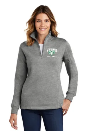 RAMS Ladies 1/4 Zip Cotton blended Pullover
