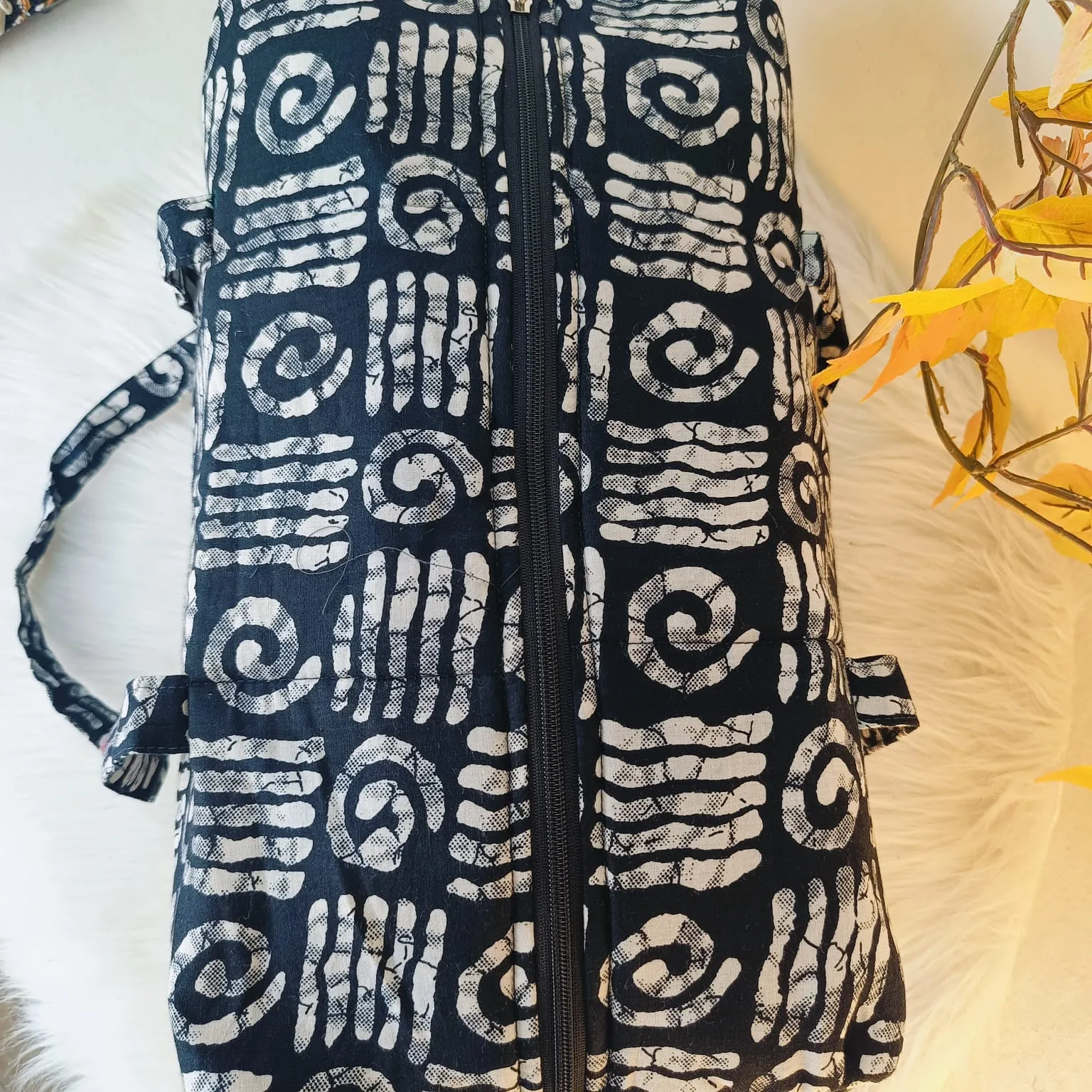 Rectangle Travel Bag Rust Jaipur Print