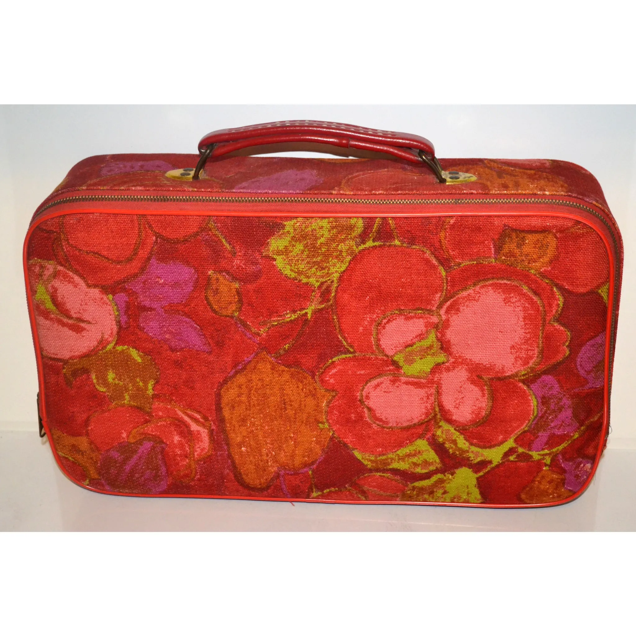 Red Floral CarryOn Suitcase Luggage