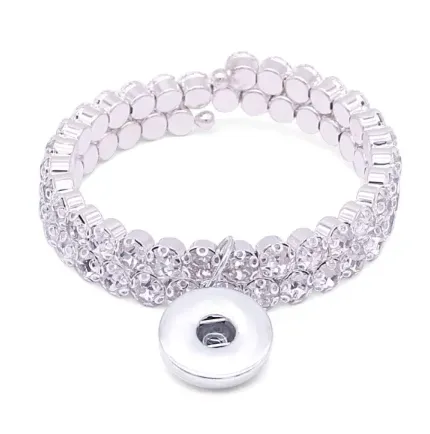 Rhinestone Wrap Snap Bracelet