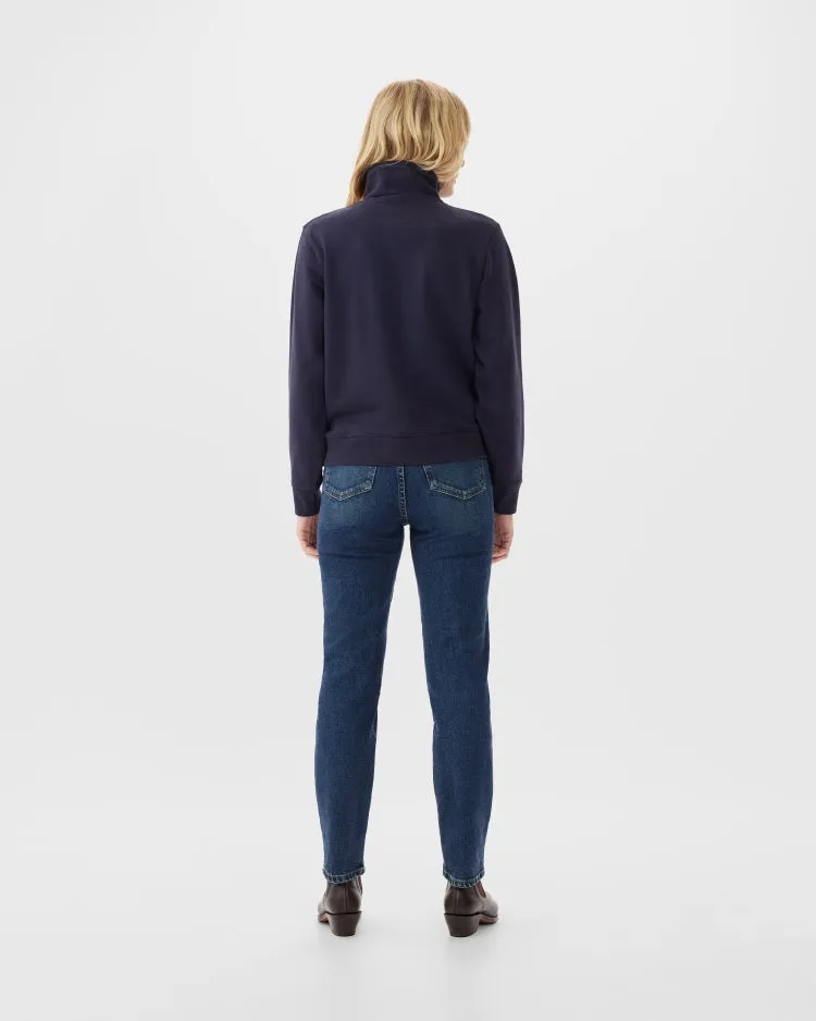 R.M. Williams Women's Trickett Zip Neck Sweatshirt - Dark Navy
