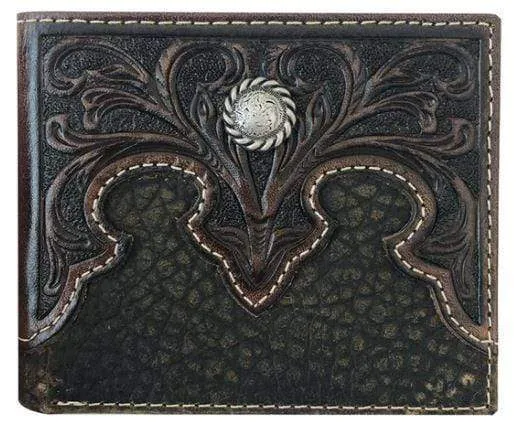Roper Bi-Fold Wallet Tooled Yoke Brown (8143100)