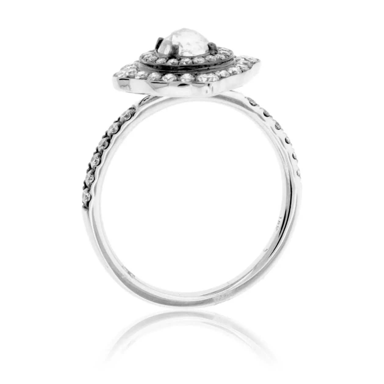 Rose-Cut Diamond & Diamond Expanded Halo Ring