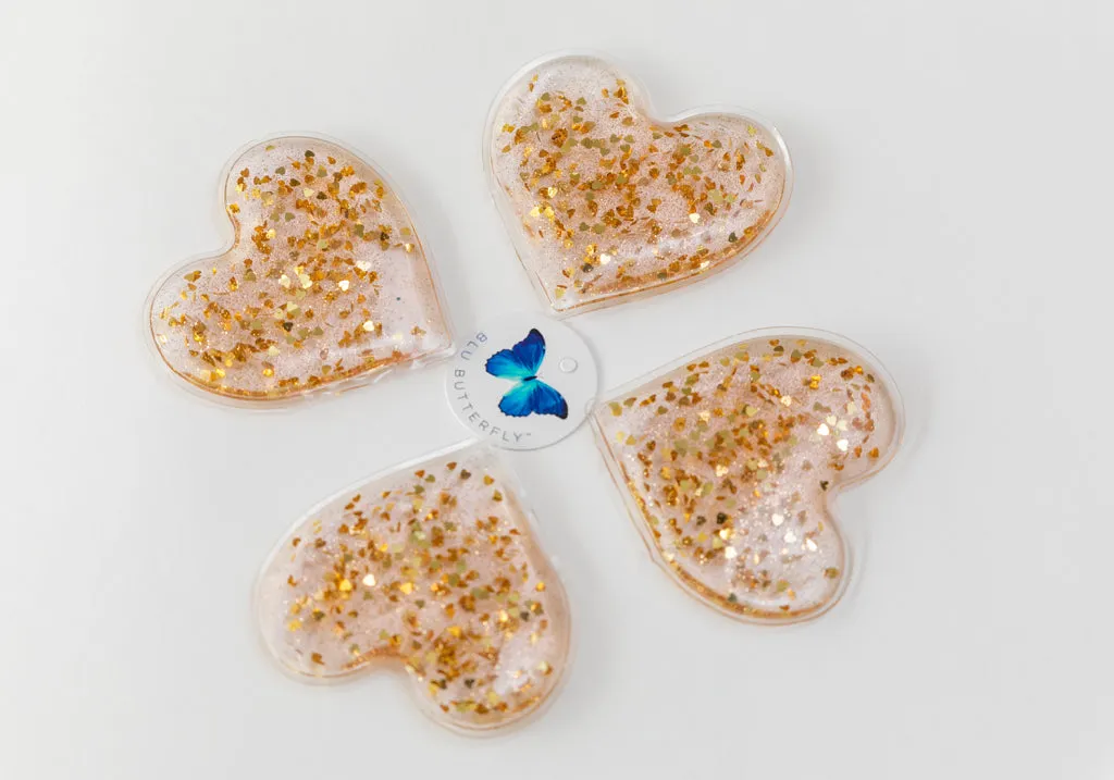 Rose Gold and Pink Heart Cooling Eye Gel patches