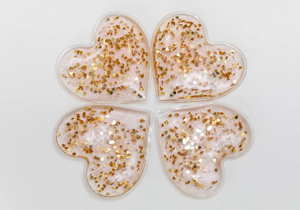Rose Gold and Pink Heart Cooling Eye Gel patches