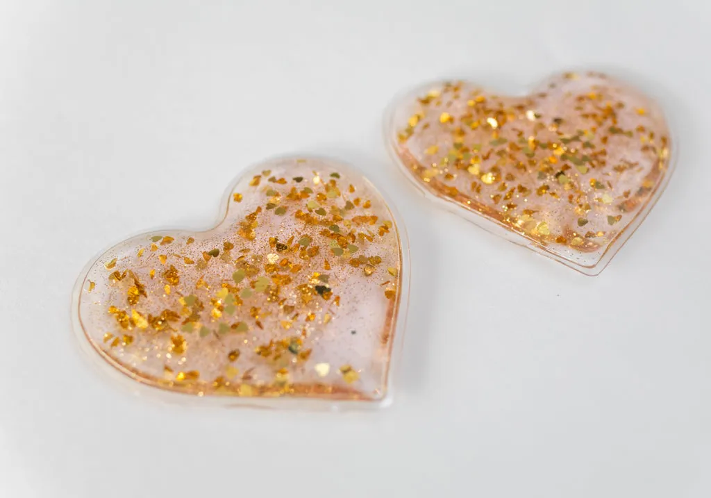 Rose Gold and Pink Heart Cooling Eye Gel patches