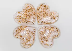 Rose Gold and Pink Heart Cooling Eye Gel patches