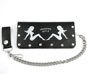 RT405-24  Long Studded Bi-Fold Wallet w/ Chain-Mud Flap Girls