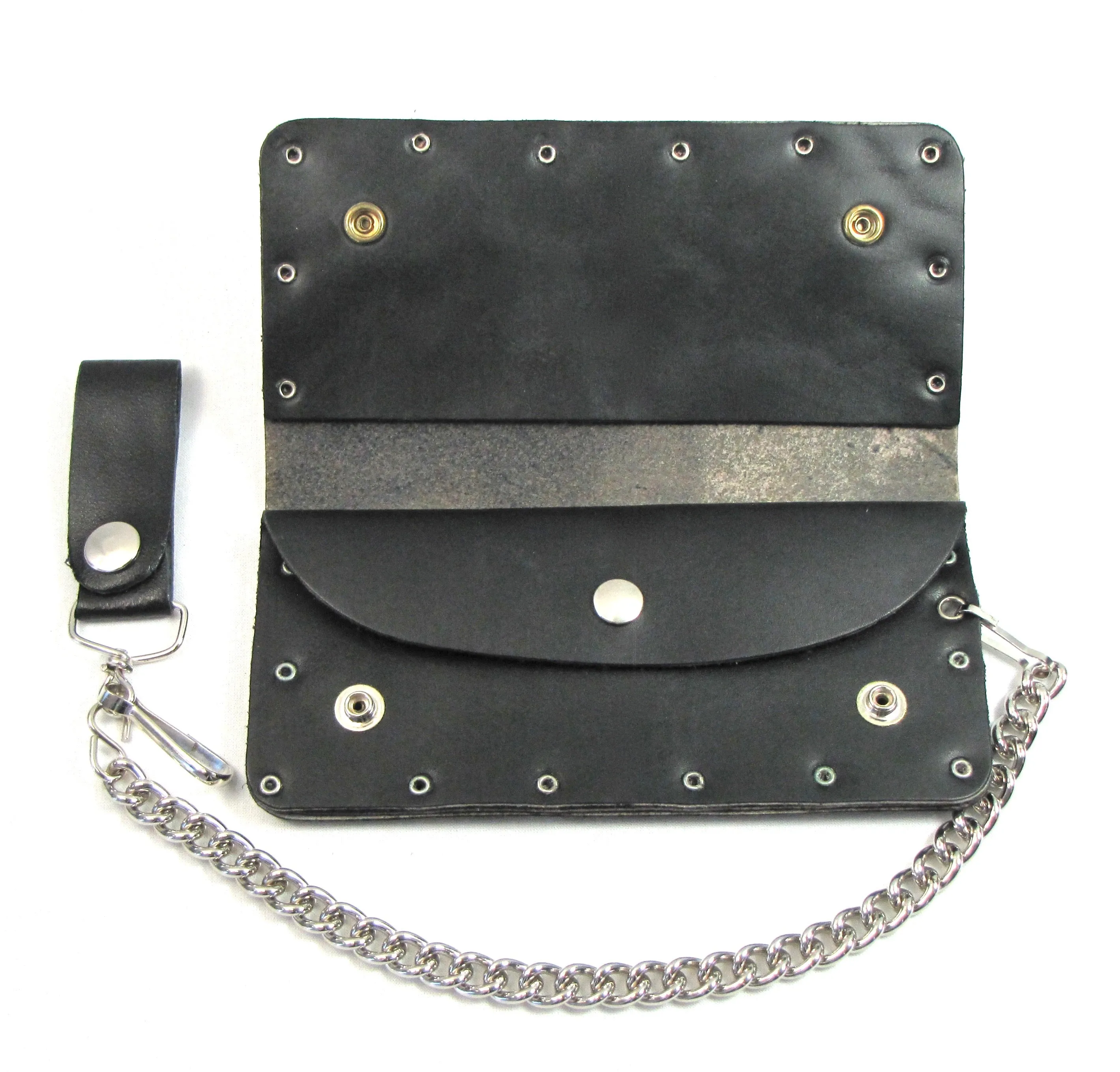 RT405-24  Long Studded Bi-Fold Wallet w/ Chain-Mud Flap Girls