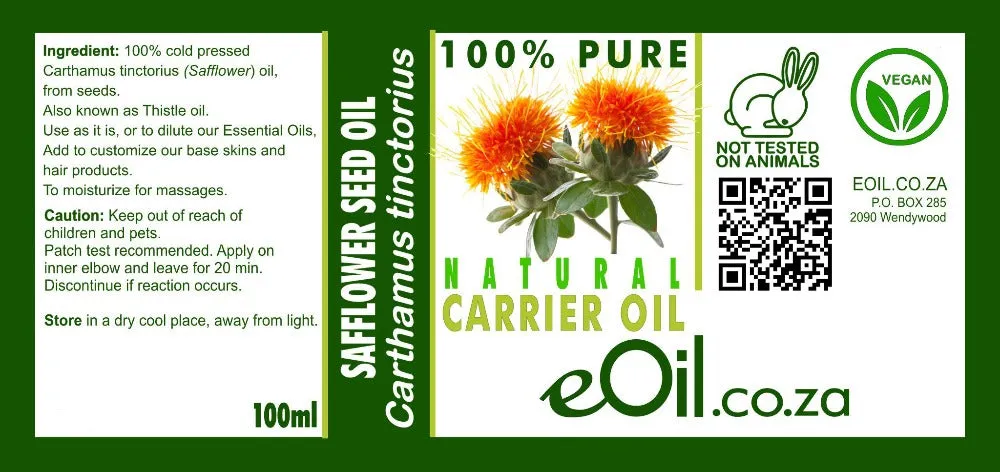 Safflower Oil Seed Natural Carrier Oil