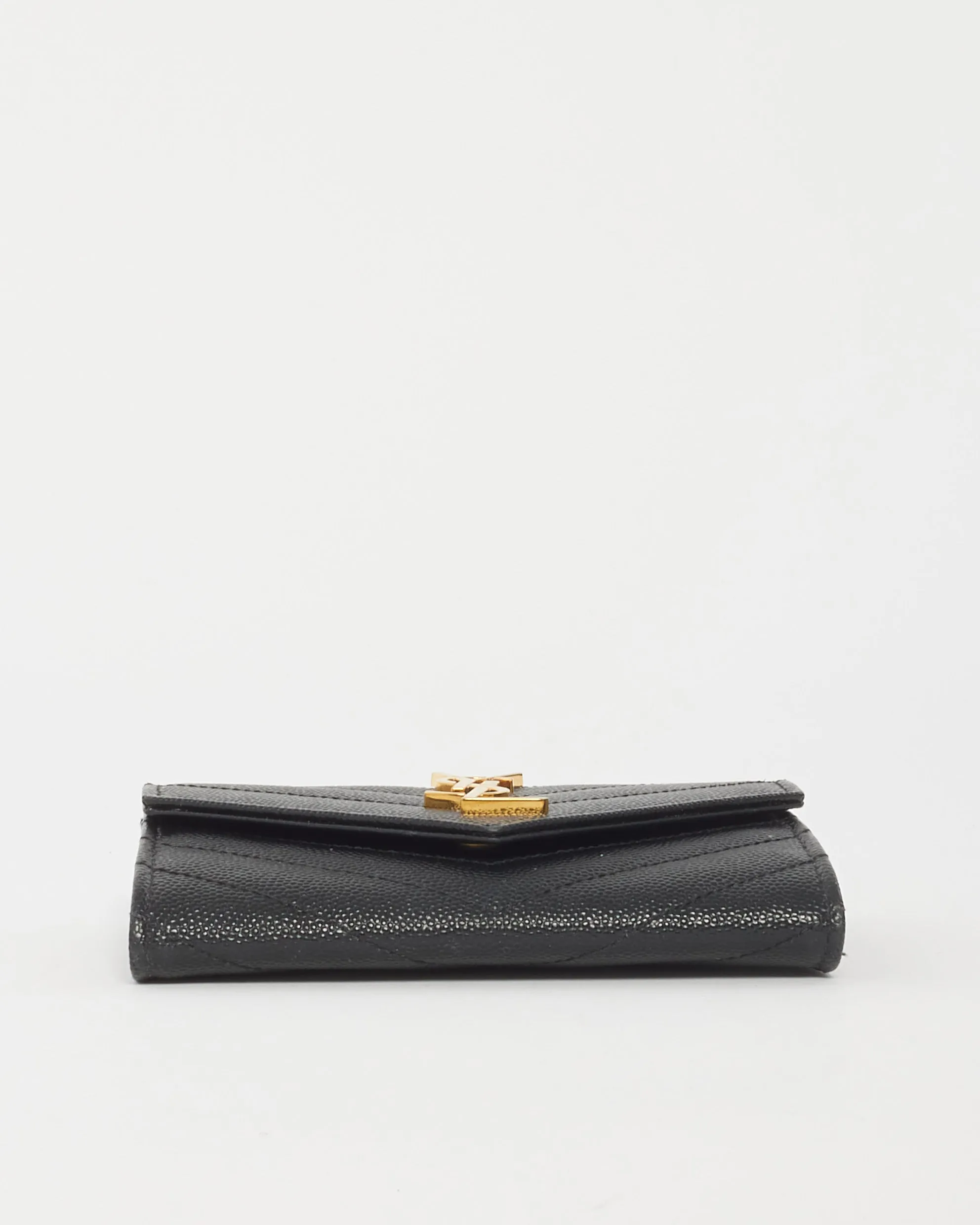 Saint Laurent Black Cassandre Small Envelope Wallet