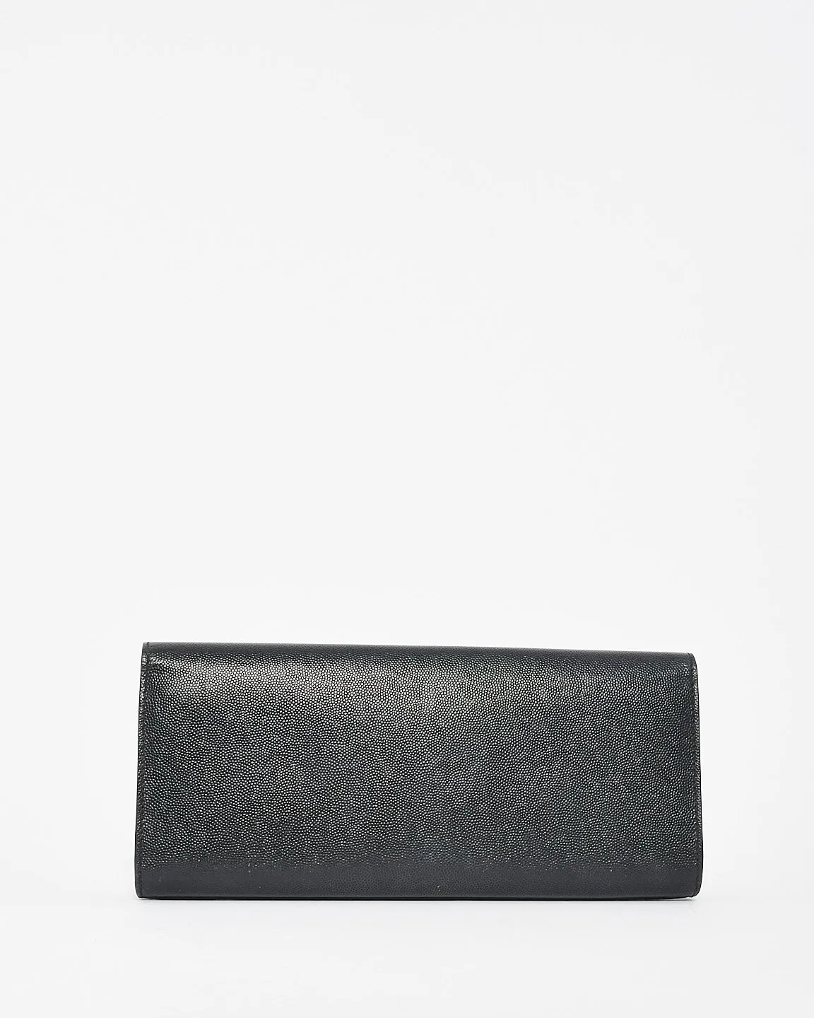 Saint Laurent Black Grained Leather Lutetia Flap Clutch