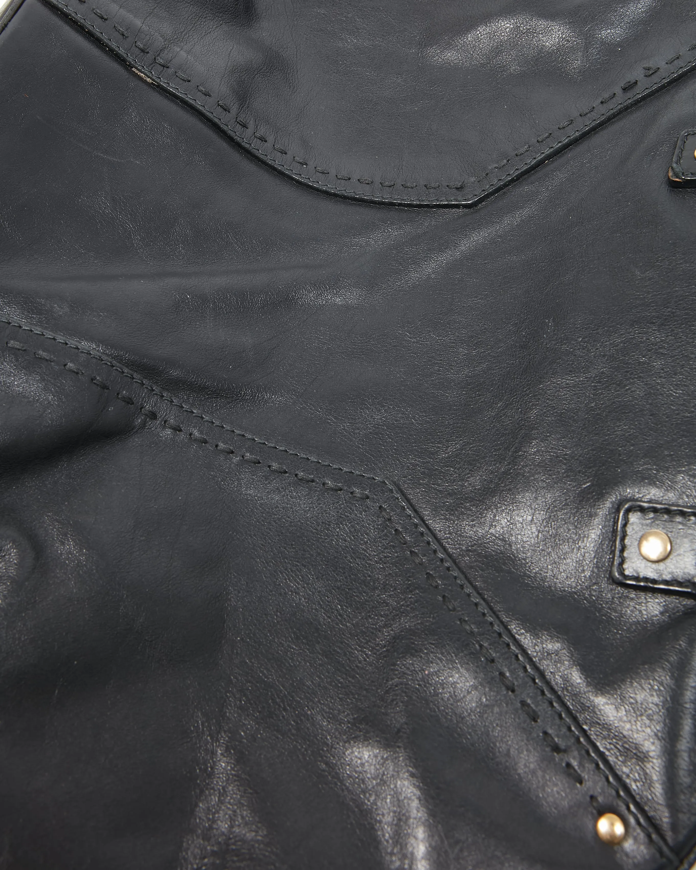 Saint Laurent Black Leather Large YSL Muse Bag