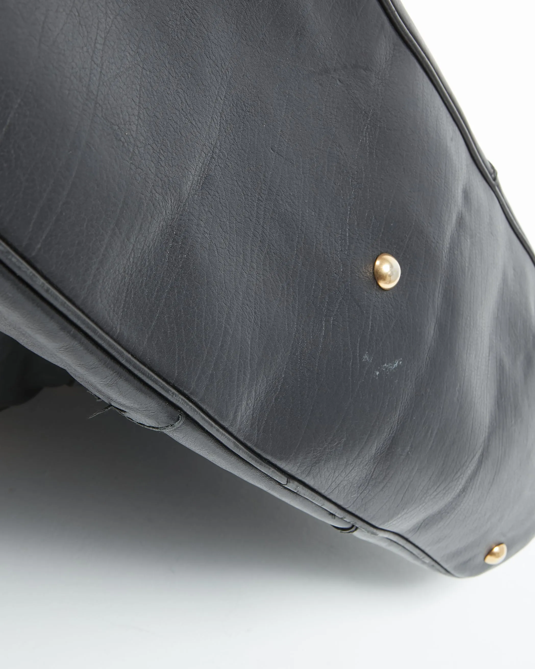 Saint Laurent Black Leather Large YSL Muse Bag