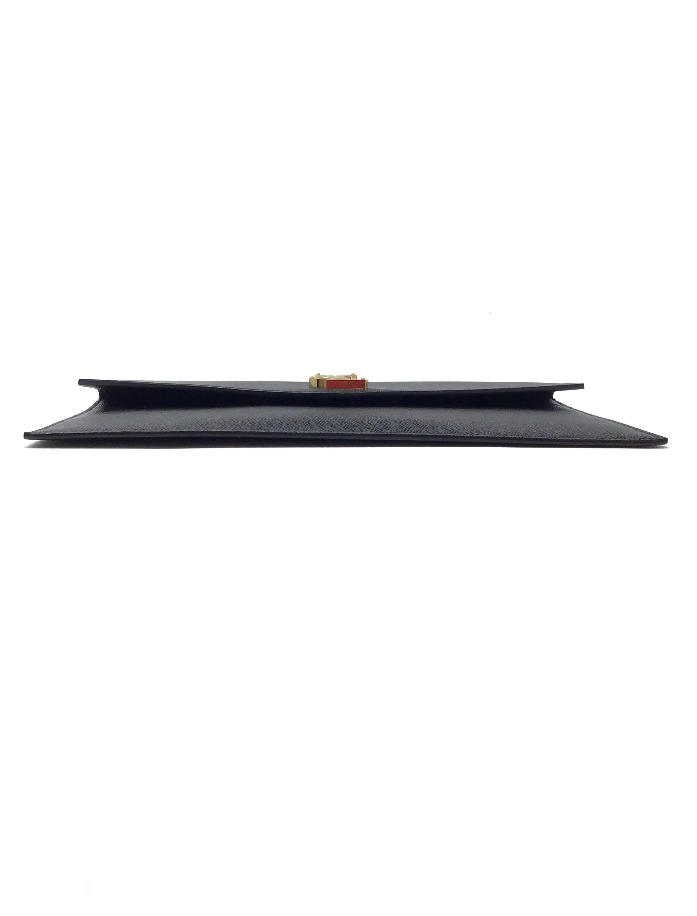 Saint Laurent Black/Gold WB! '21 'Uptown' Grain De Poudre Envelope Pouch