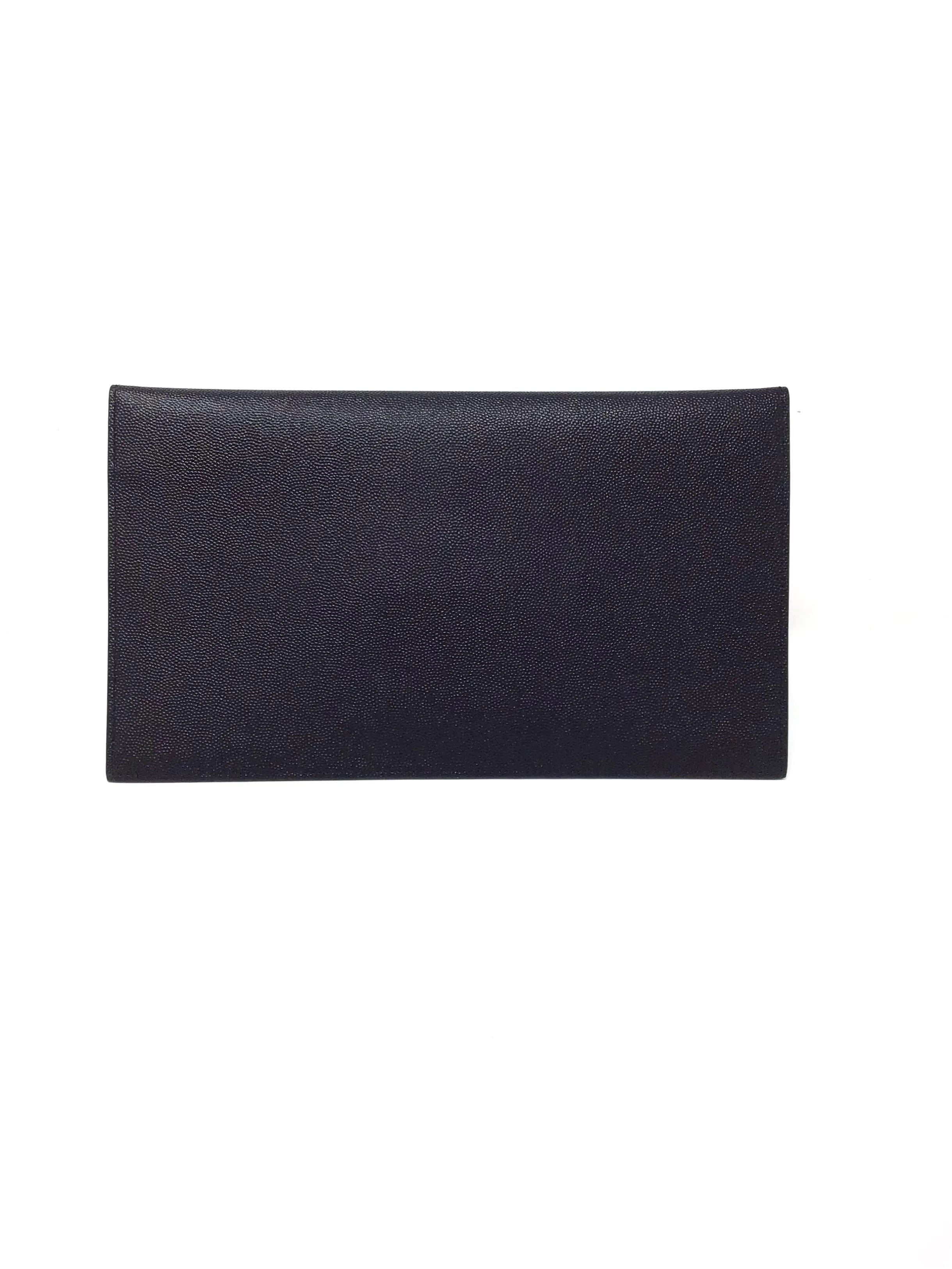 Saint Laurent Black/Gold WB! '21 'Uptown' Grain De Poudre Envelope Pouch