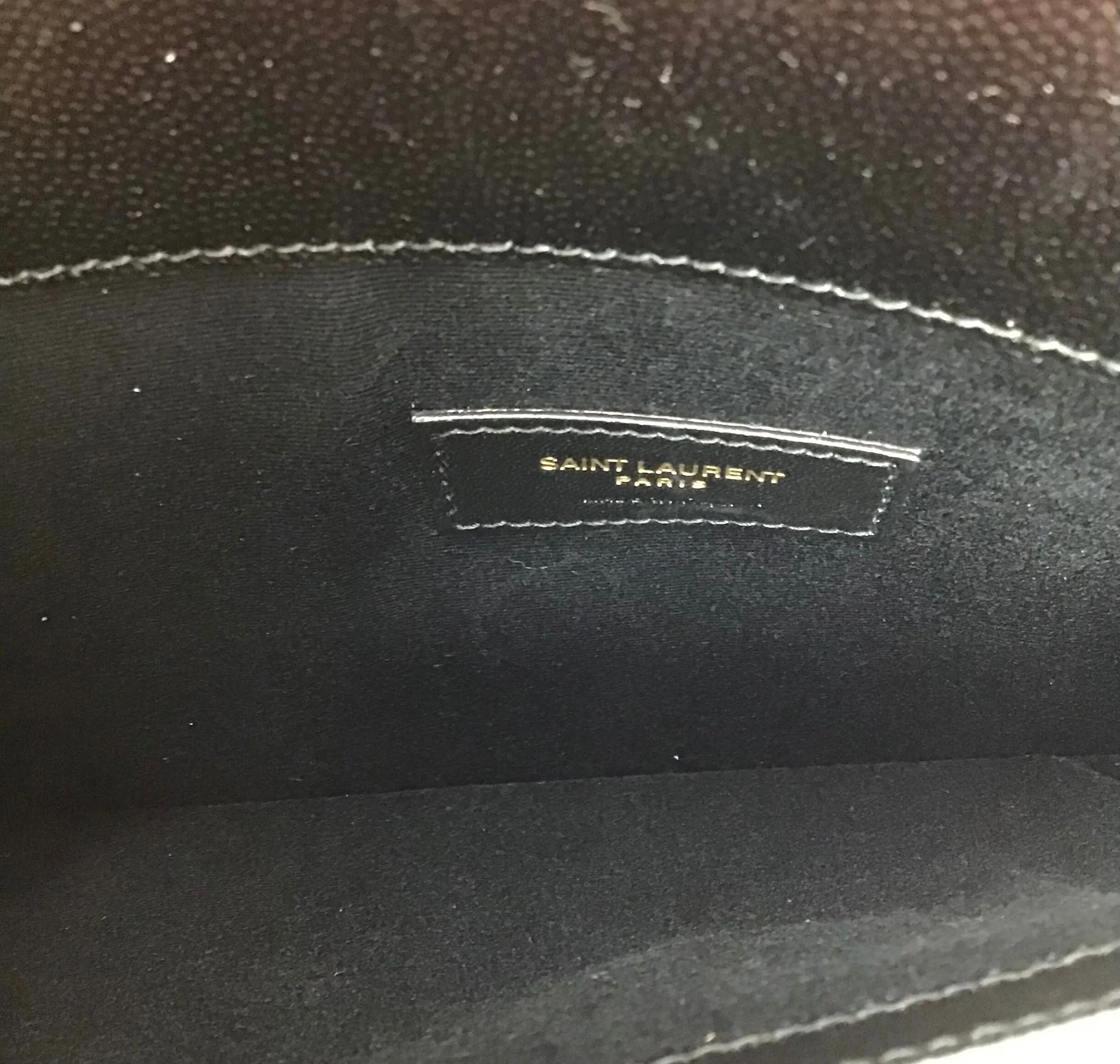Saint Laurent Black/Gold WB! '21 'Uptown' Grain De Poudre Envelope Pouch
