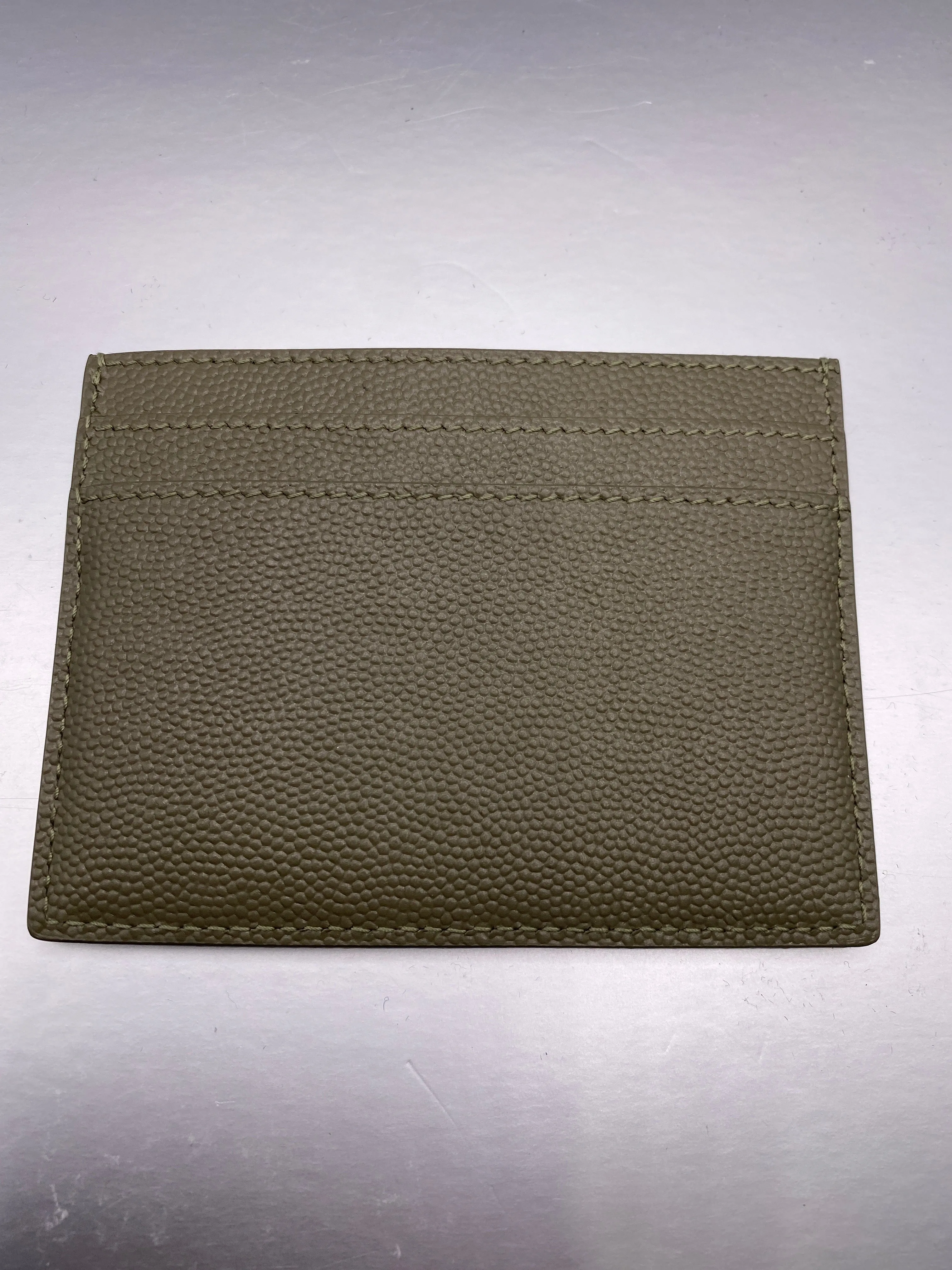 Saint Laurent Green Caviar Leather Card Case