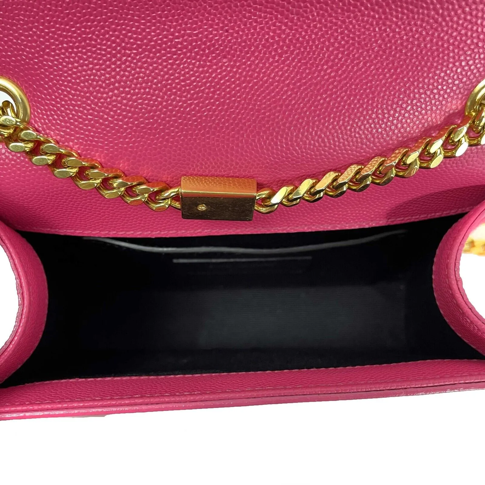 Saint Laurent Kate Small Chain Bag in Grain de Poudre Embossed Leather Pink Bag