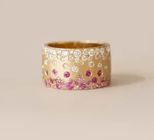 Scattered Diamond & Pink Sapphire Band