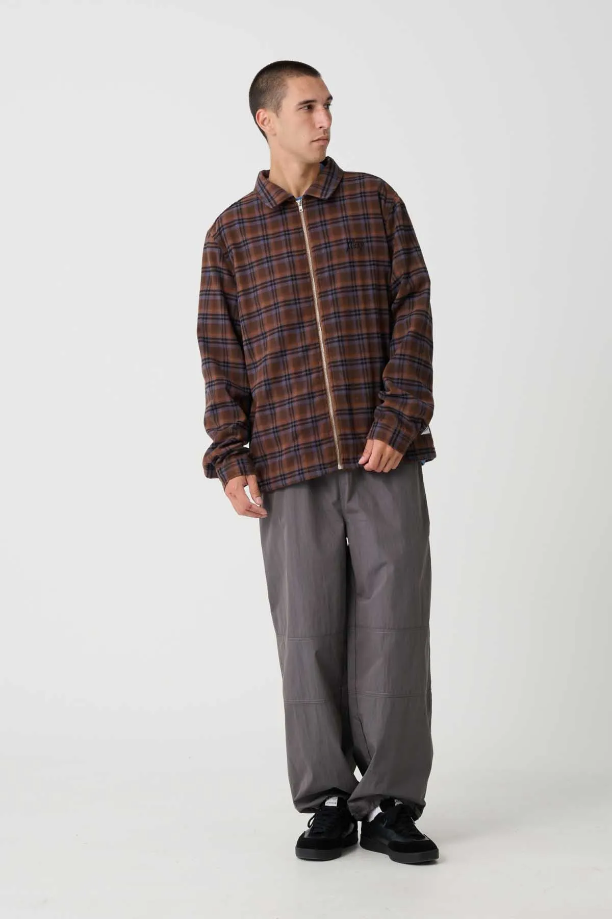 SCRIPT ZIP SHIRT - RUST