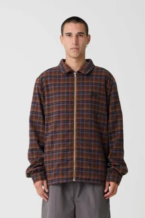 SCRIPT ZIP SHIRT - RUST