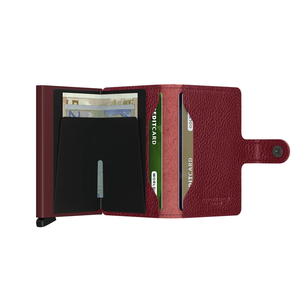 SECRID Miniwallet Leather - Veg Tanned Rosso-Bordeaux