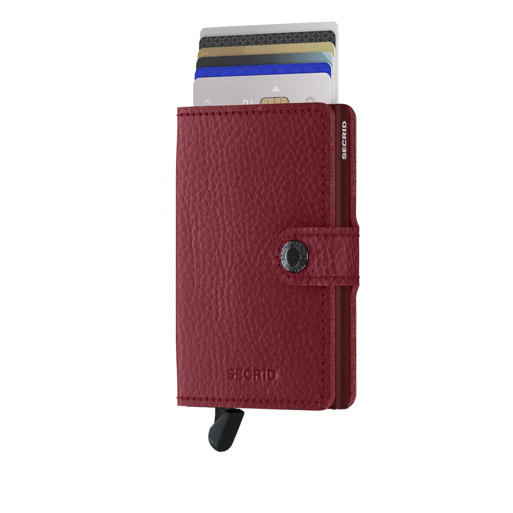 SECRID Miniwallet Leather - Veg Tanned Rosso-Bordeaux