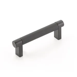 Select Stem Knurled Bar Cabinet Pull Handle - Cabinet Mount - 3" Brass/Flat Black
