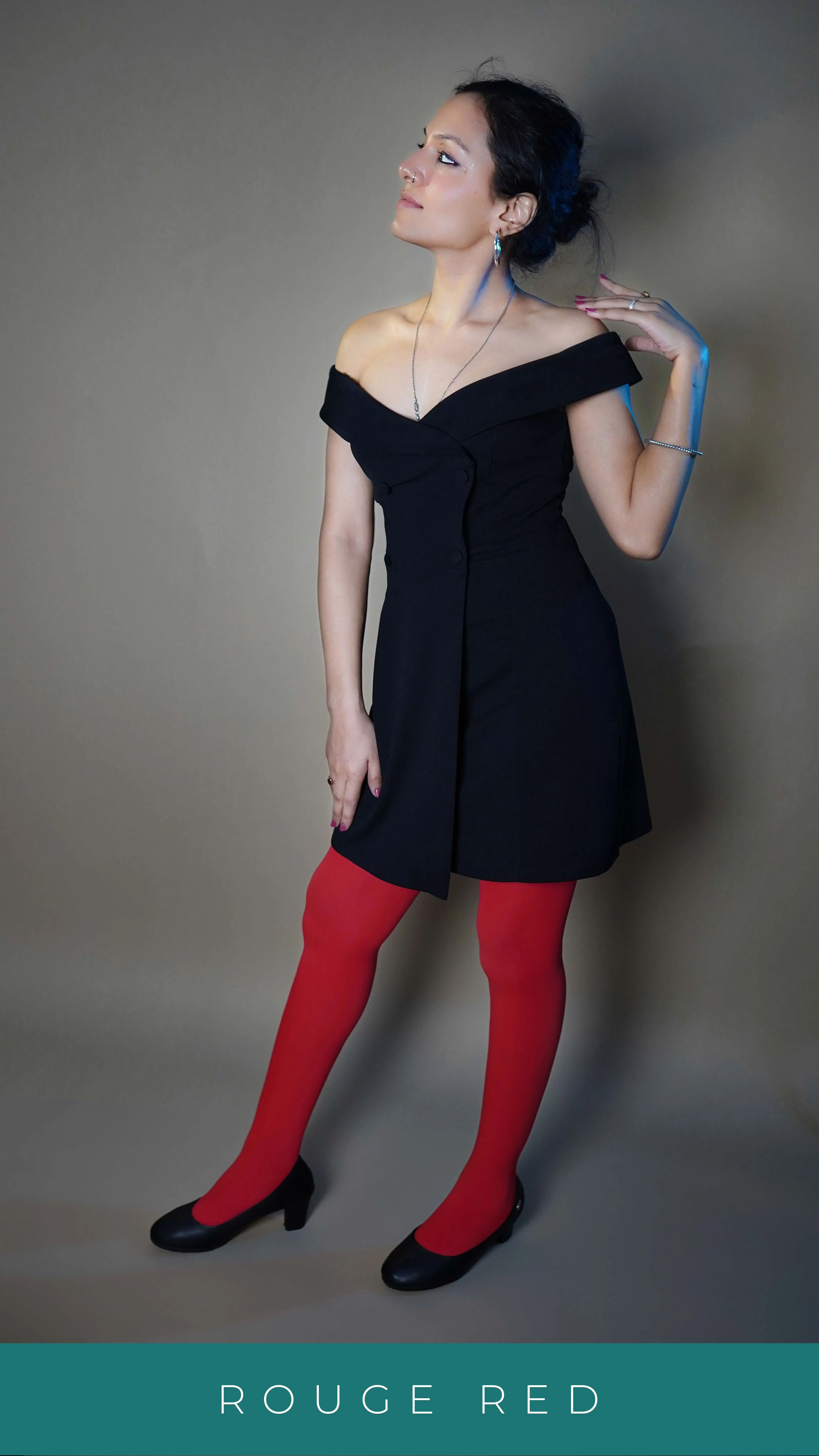 Semi Opaque Tear Proof Red Stockings