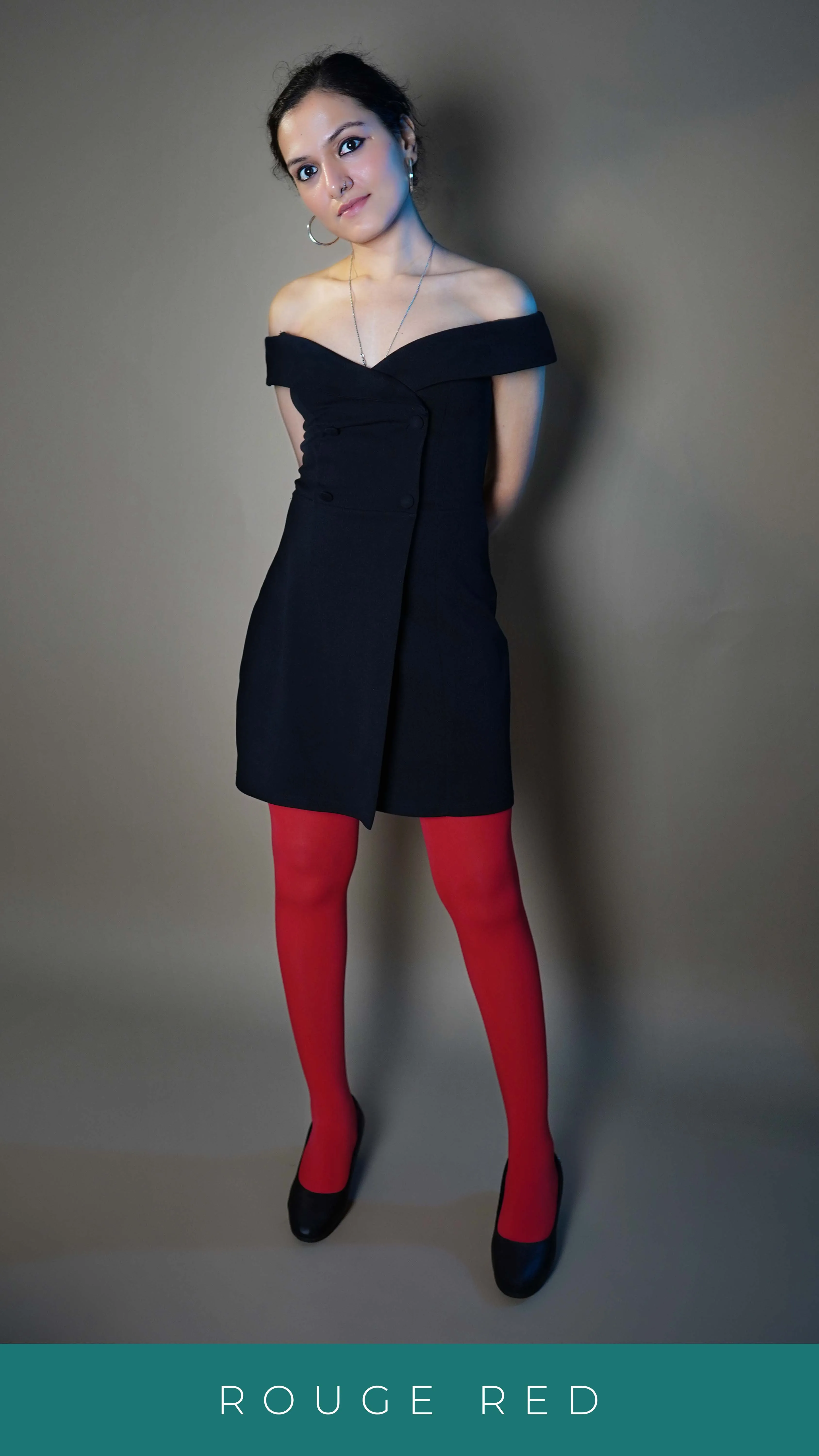 Semi Opaque Tear Proof Red Stockings