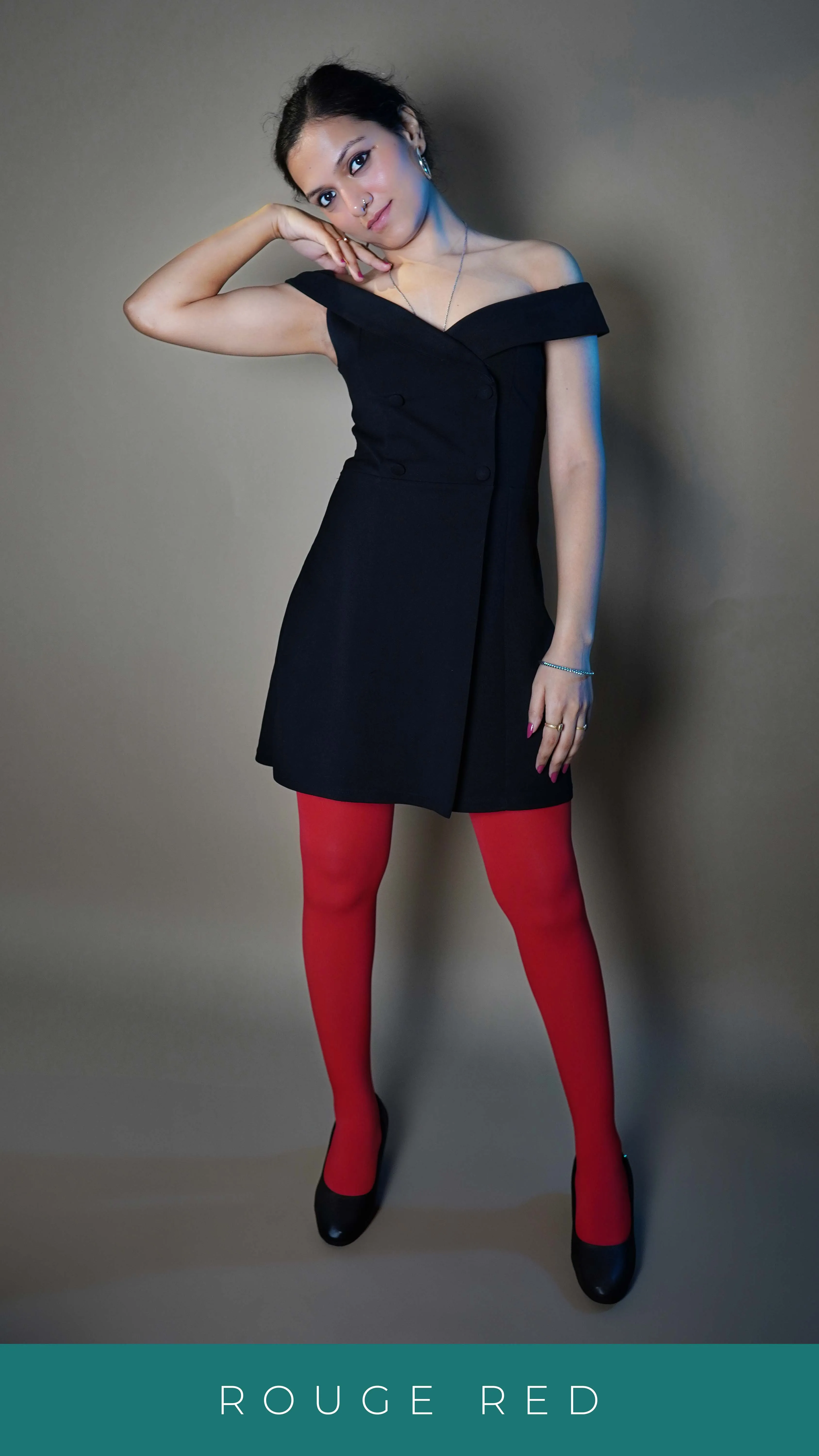 Semi Opaque Tear Proof Red Stockings