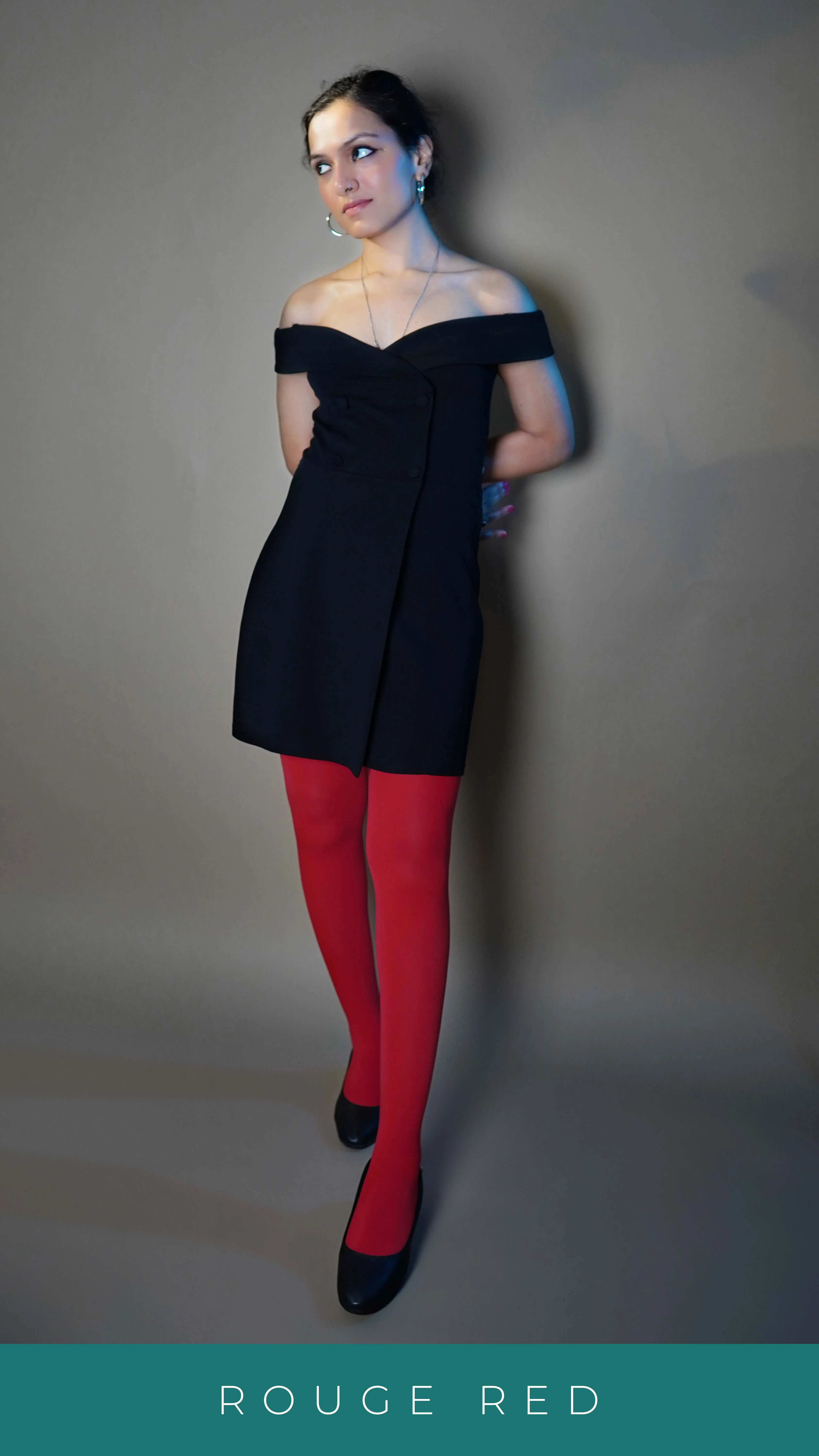 Semi Opaque Tear Proof Red Stockings