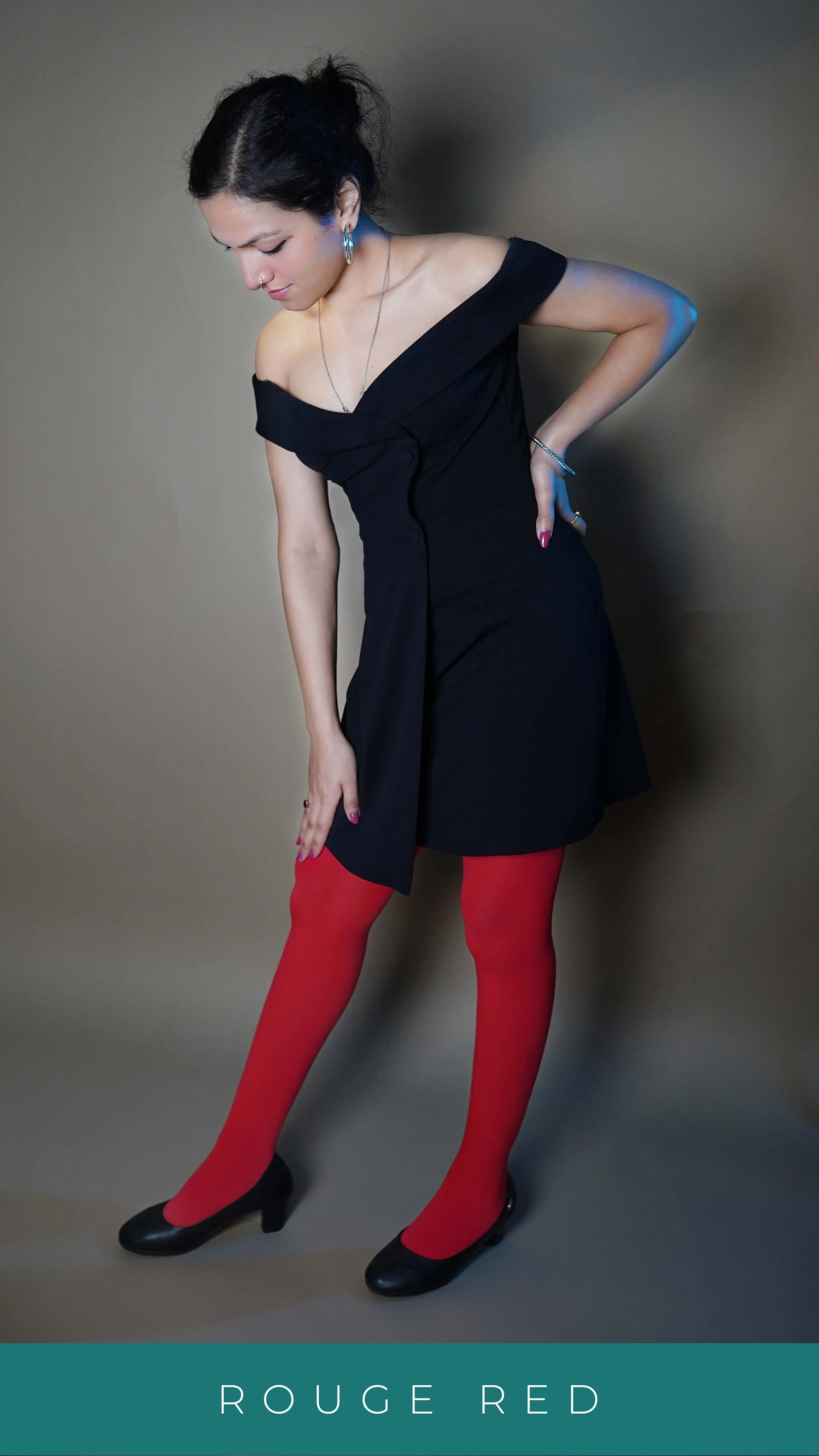Semi Opaque Tear Proof Red Stockings