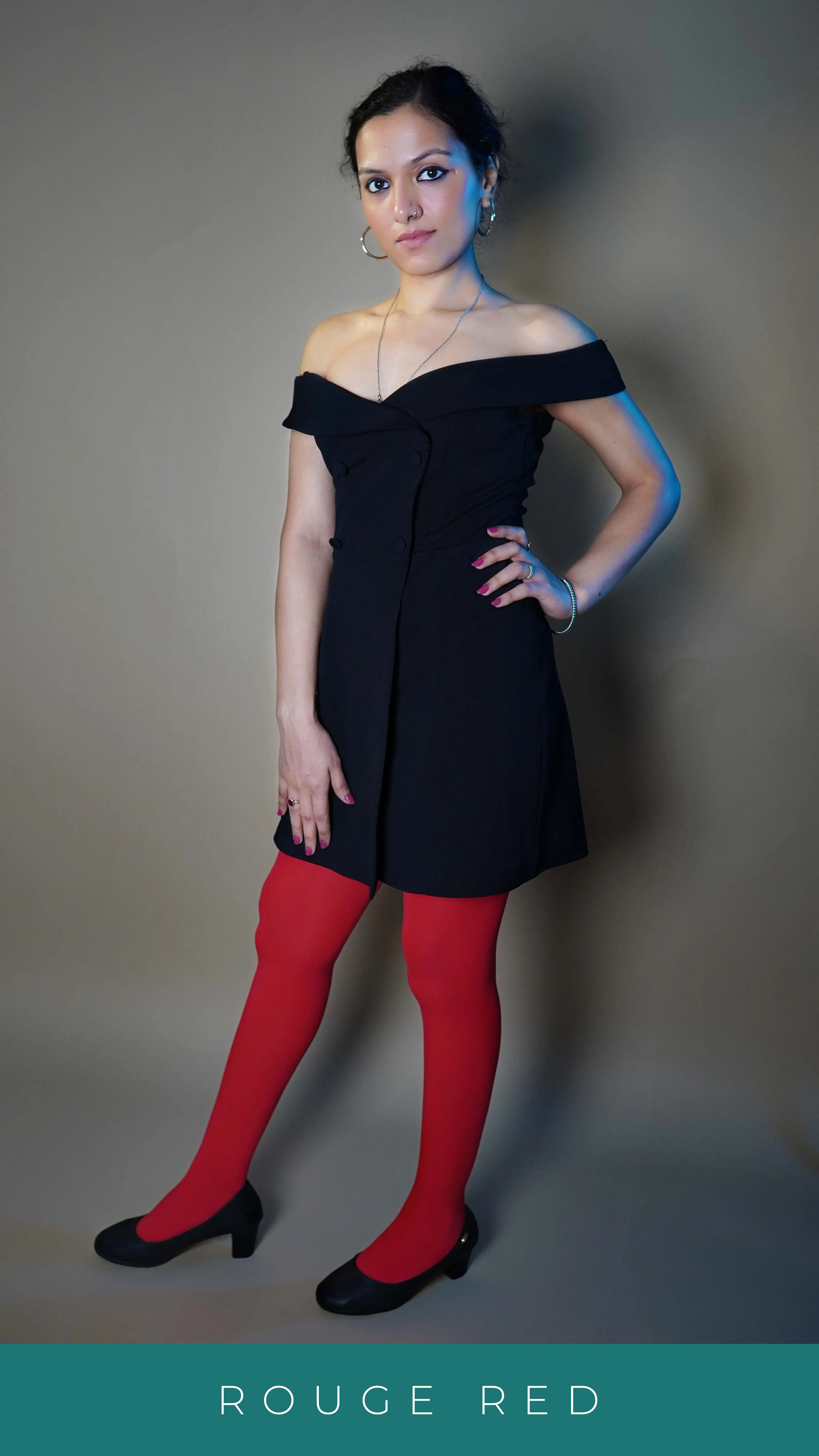 Semi Opaque Tear Proof Red Stockings