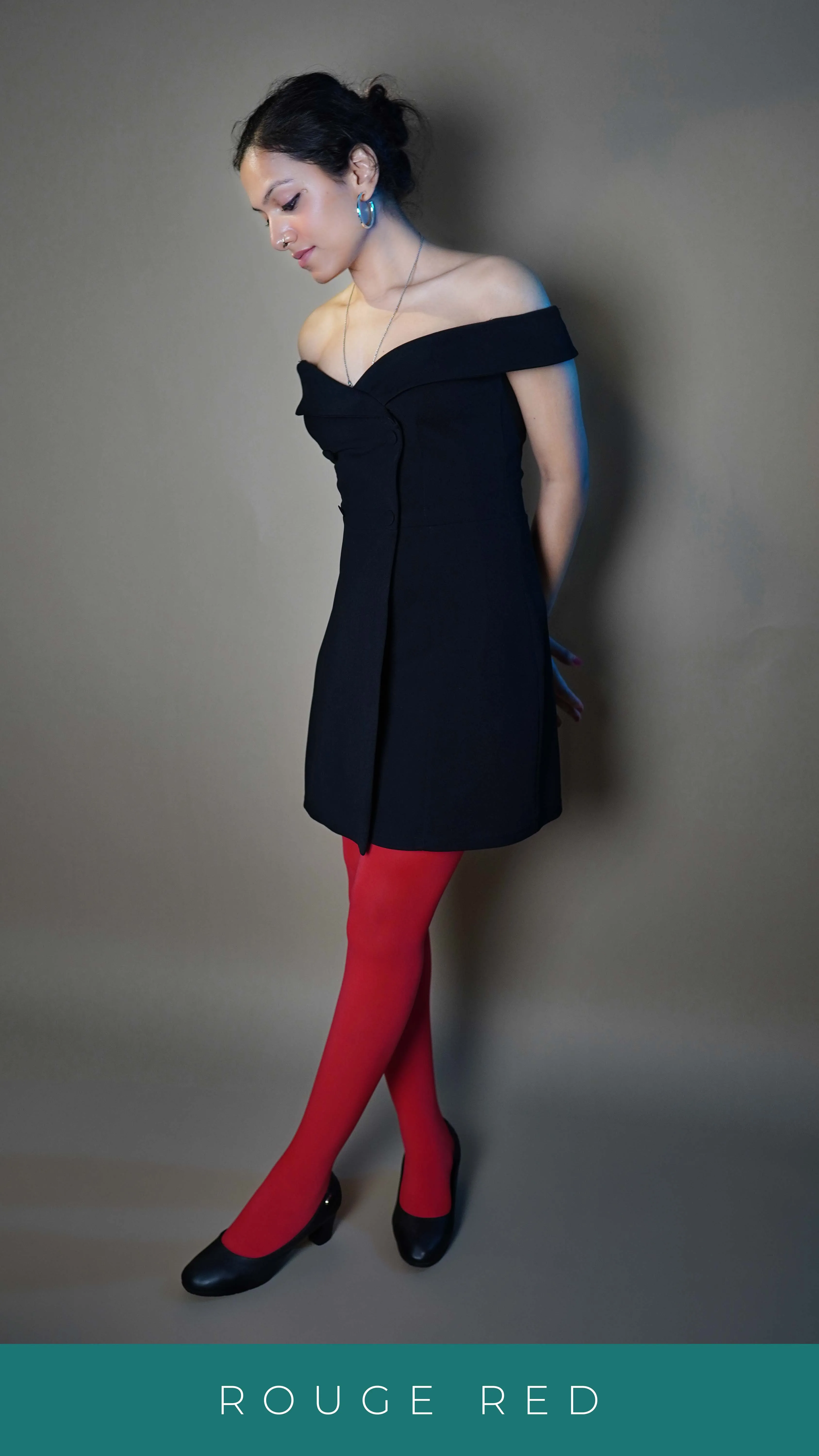 Semi Opaque Tear Proof Red Stockings