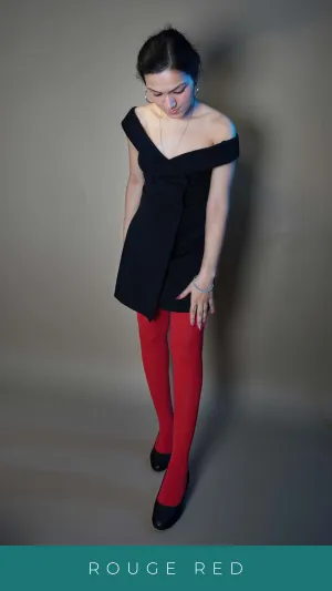 Semi Opaque Tear Proof Red Stockings