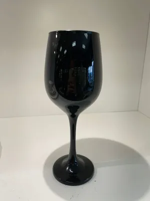 Set of 6 shiny black glass 14 oz