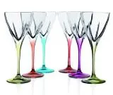 Set of 6 stemware with colorful stem