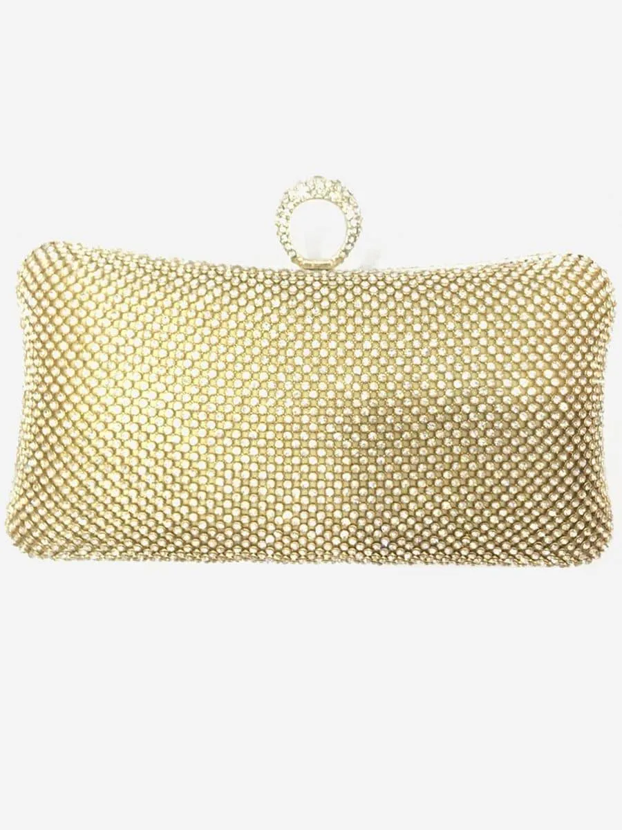 Shiny Inlay Stone Ring Banquet Party Clutch Bags MNBF061