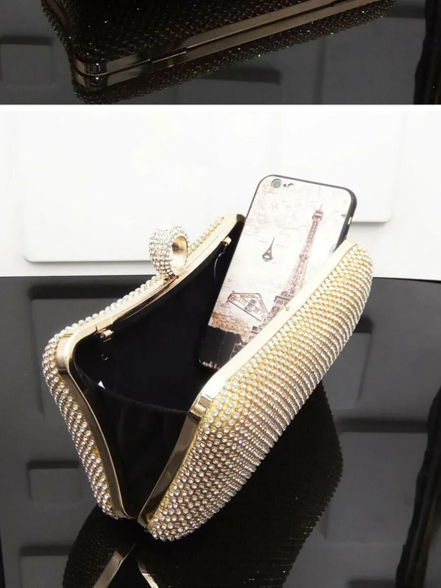 Shiny Inlay Stone Ring Banquet Party Clutch Bags MNBF061