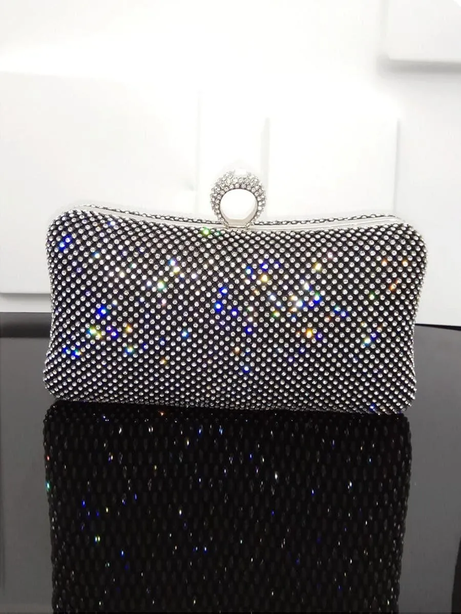 Shiny Inlay Stone Ring Banquet Party Clutch Bags MNBF061