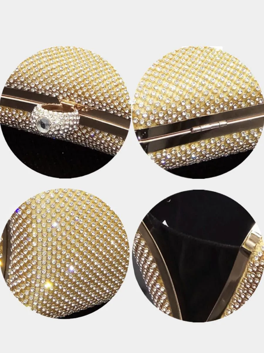 Shiny Inlay Stone Ring Banquet Party Clutch Bags MNBF061
