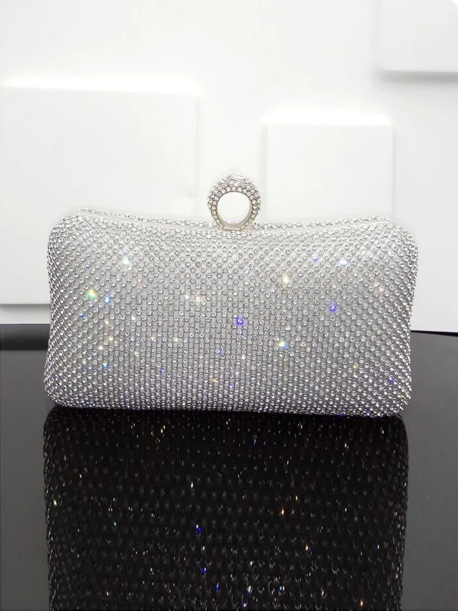 Shiny Inlay Stone Ring Banquet Party Clutch Bags MNBF061