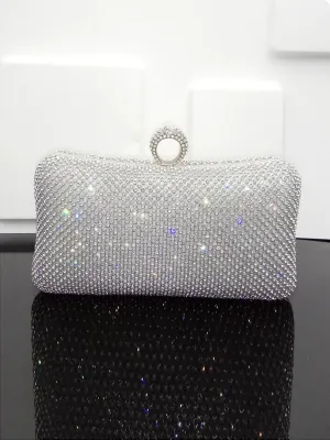 Shiny Inlay Stone Ring Banquet Party Clutch Bags MNBF061