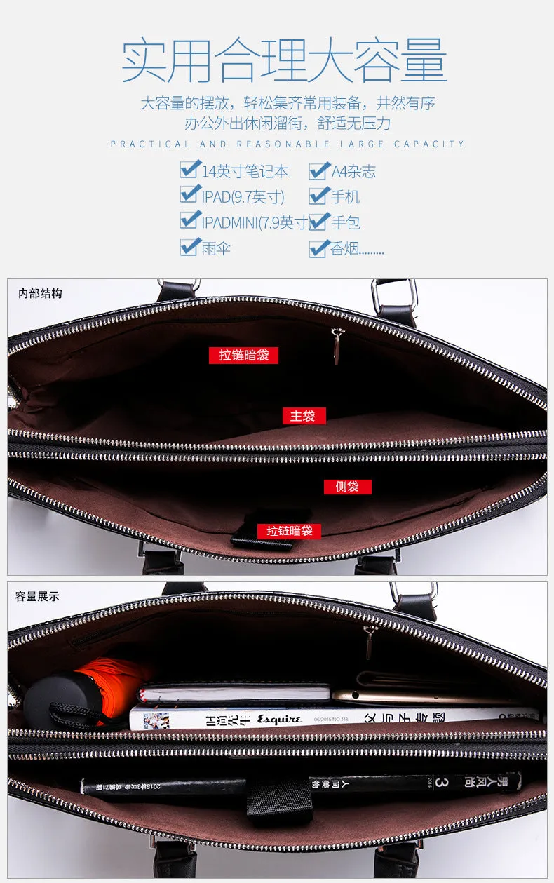 Shoulder Side Bag for Men Briefcase Men Laptop Bag Handbags for Men Portafolio Crossbody Bags Leather Briefcase винтажная сумка