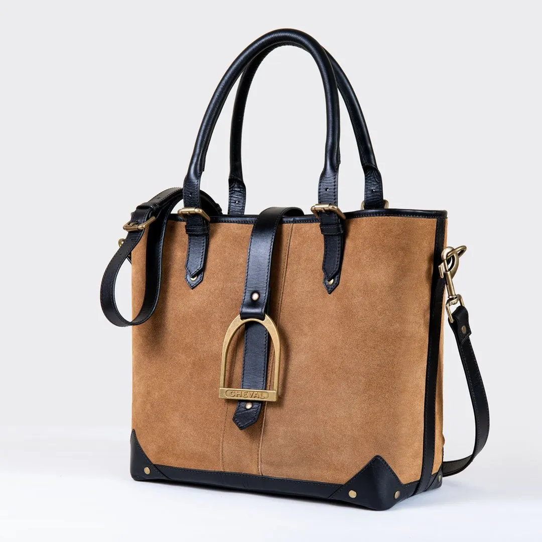 Signature - Equestrian Stirrup Tote Bag Italian Suede/Leather
