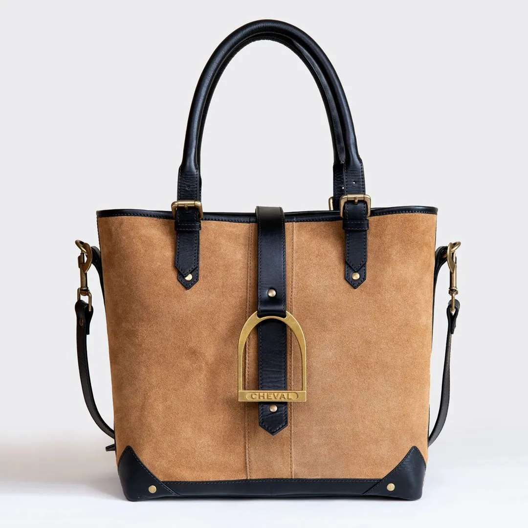 Signature - Equestrian Stirrup Tote Bag Italian Suede/Leather